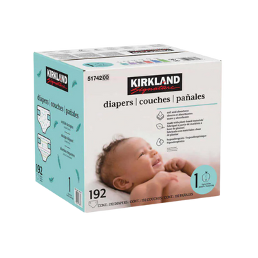 Image of Kirkland Signature Supreme Diapers, Size 1, 192-Pack - 1 x 4490 Grams